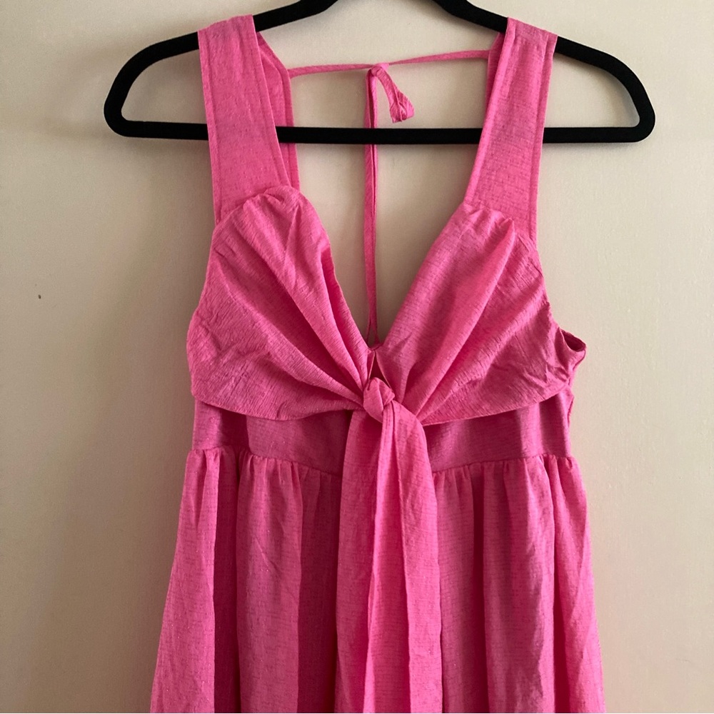 entre Pink Wrap Front Accent Midi Dress | New without Tags - Picture 6 of 8